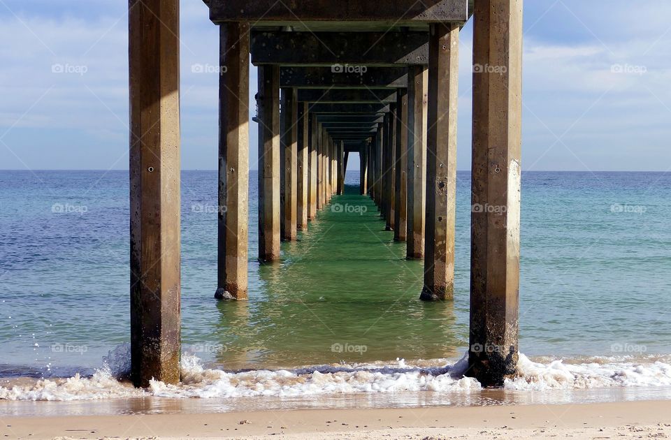 Under the jetty.