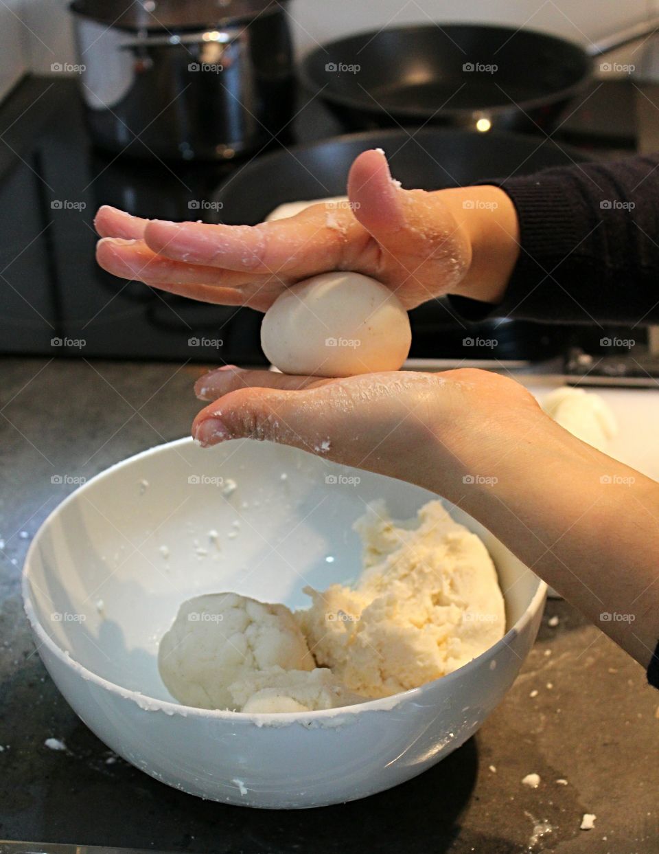 working hands in the kitchen