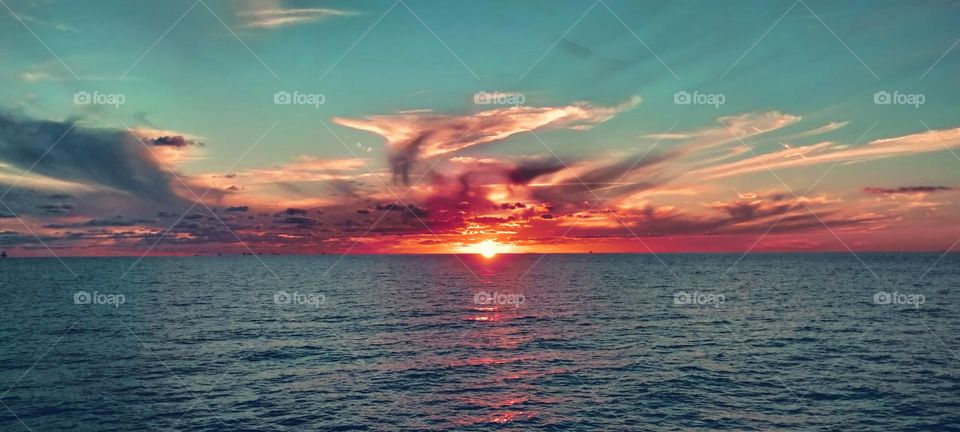 Offshore Oilfield Sunset