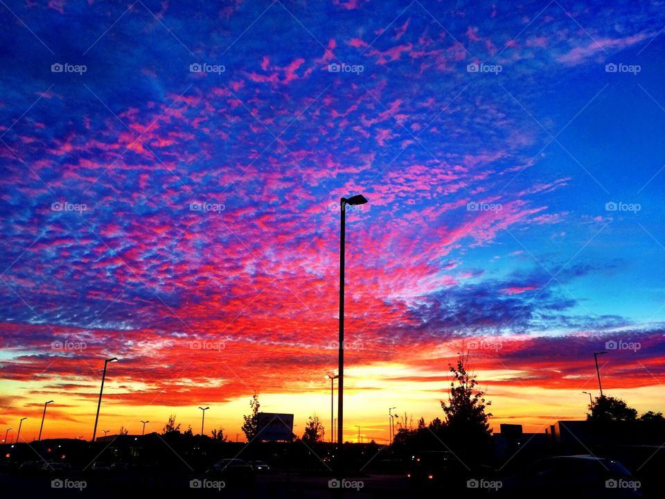 Colourful autumn sunset 