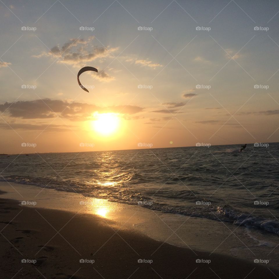 Kitesurf + Sunset. From Cajueiro da Praia - Brazil 