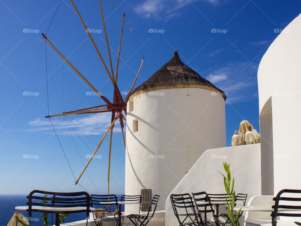 Windmill on Santorini. 