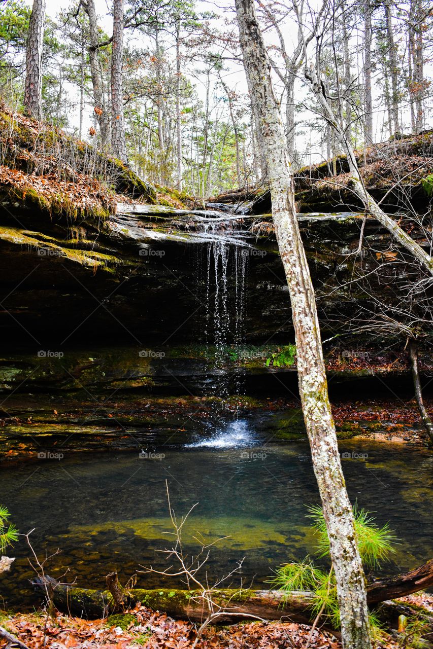 Flowing water over rock