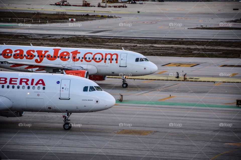 Iberia and Easy Jet in Barcelona El-Part Airport