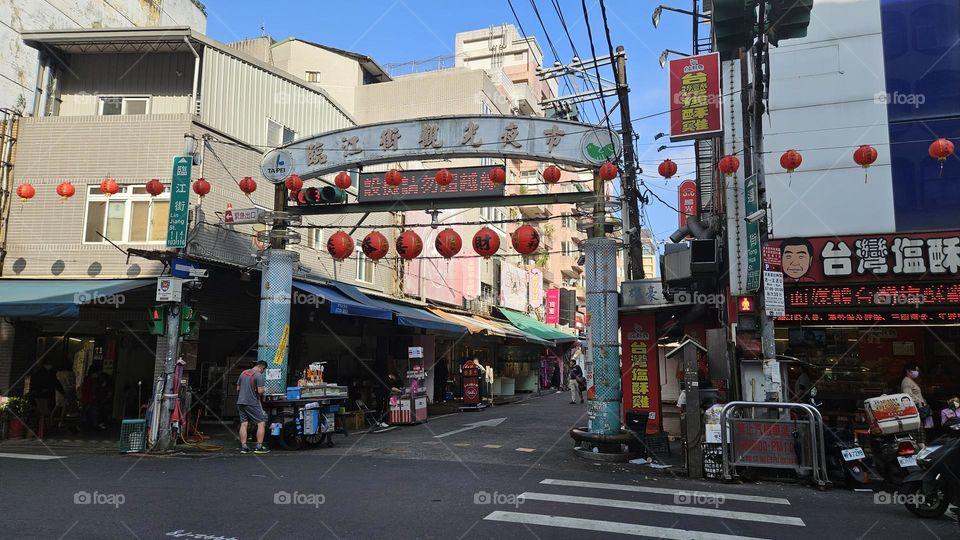 a view of Asia city  Street ,nightmarket