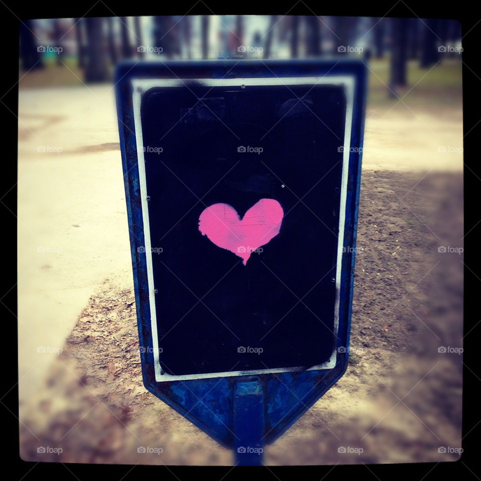 Heart sign at the beaches, Toronto, Ontario.