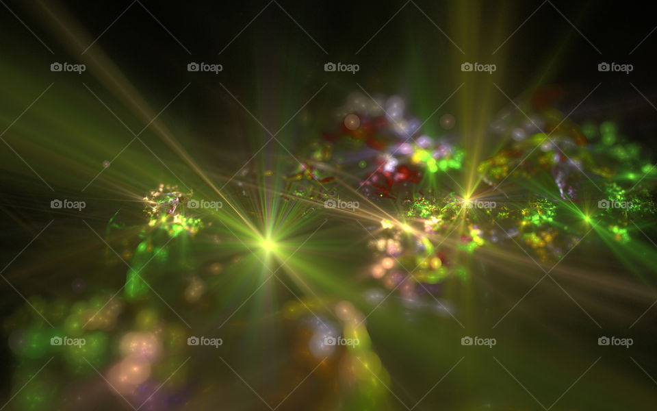 multicolored light rays