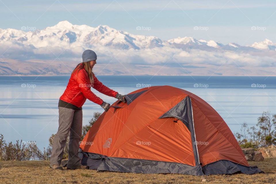 Camping at Lake Titicaca