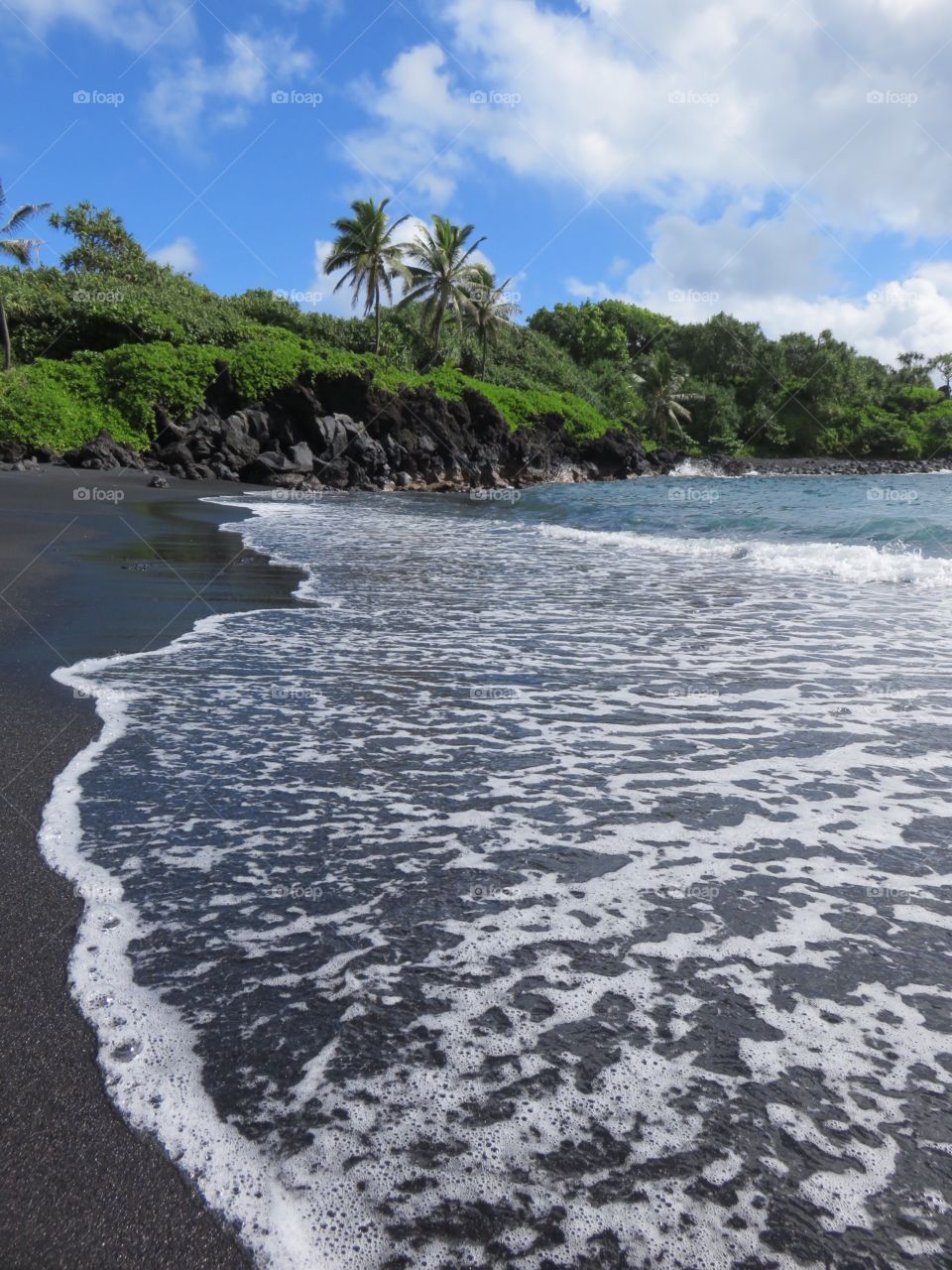 Black sand beach