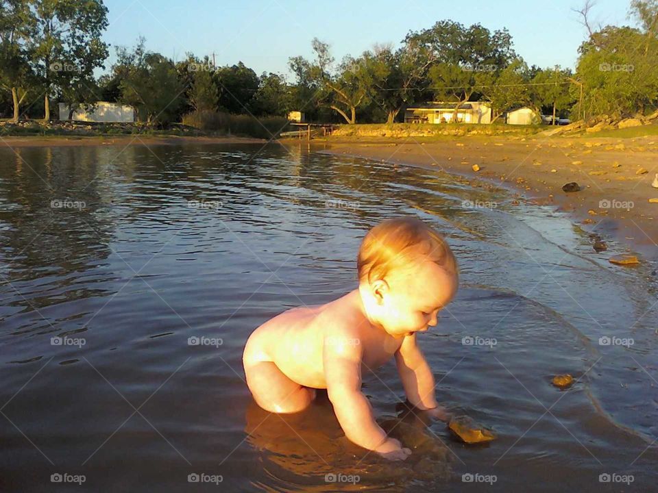 Water, Child, River, Girl, Lake