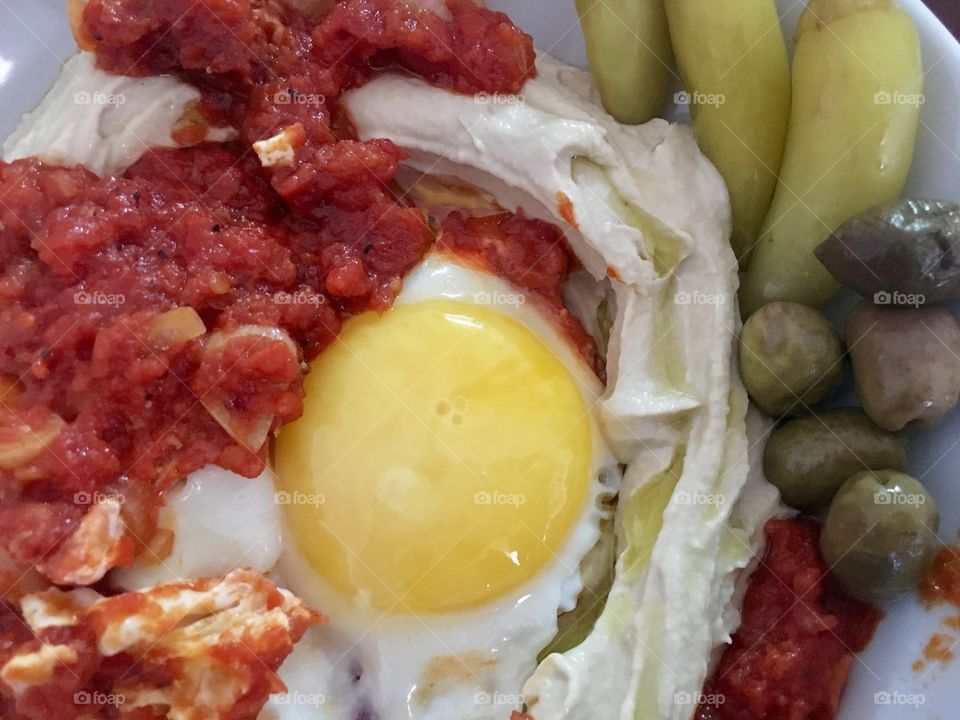 Shakshuka with hummus