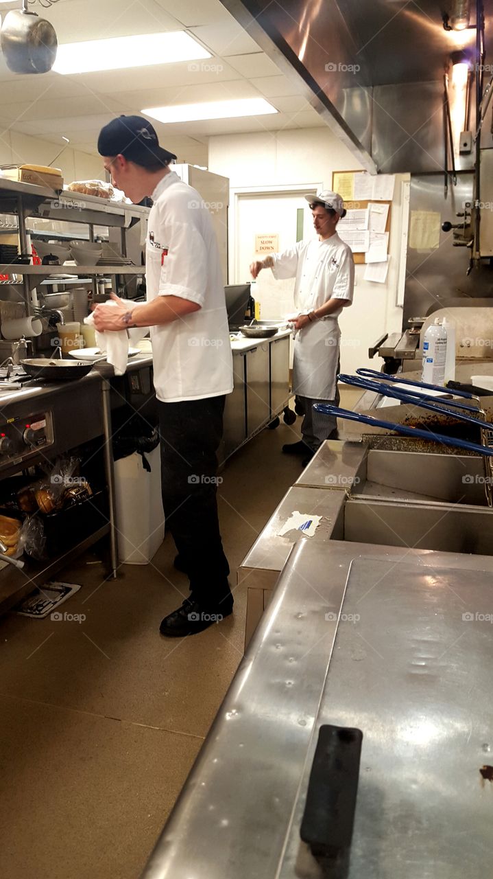 Chefs working the line