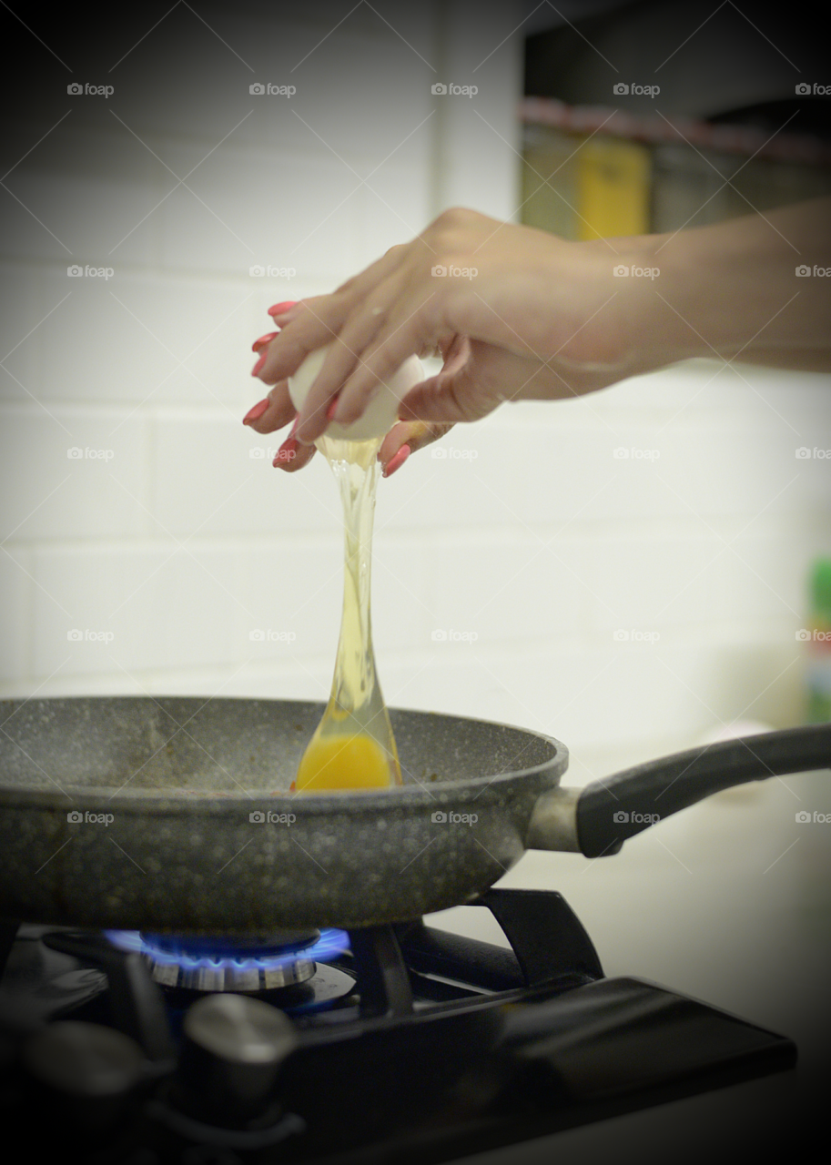 breaking eggs ... making an omelet