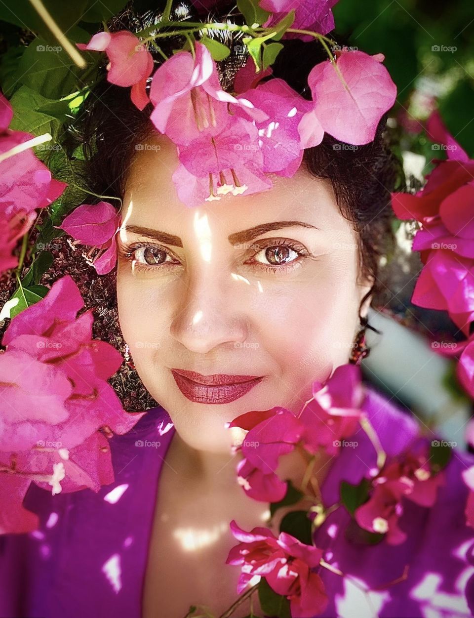Self Portrait of Woman in Shades of Pink