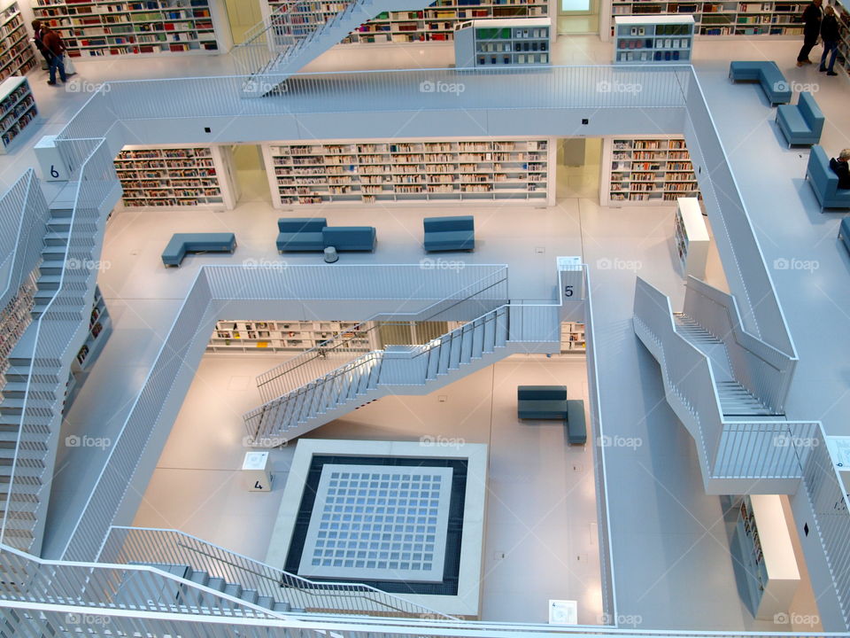 Library I n Stuttgart, Germany from inside