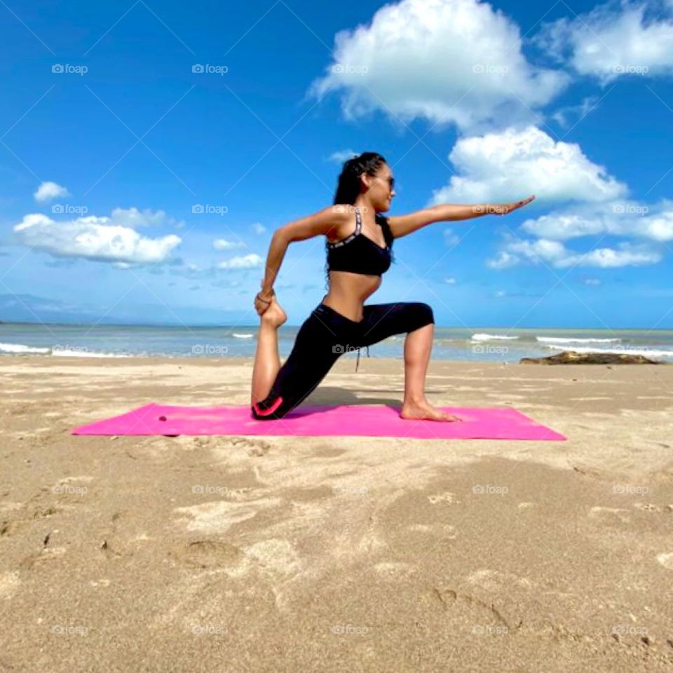 Colombian woman at the Colombian beach