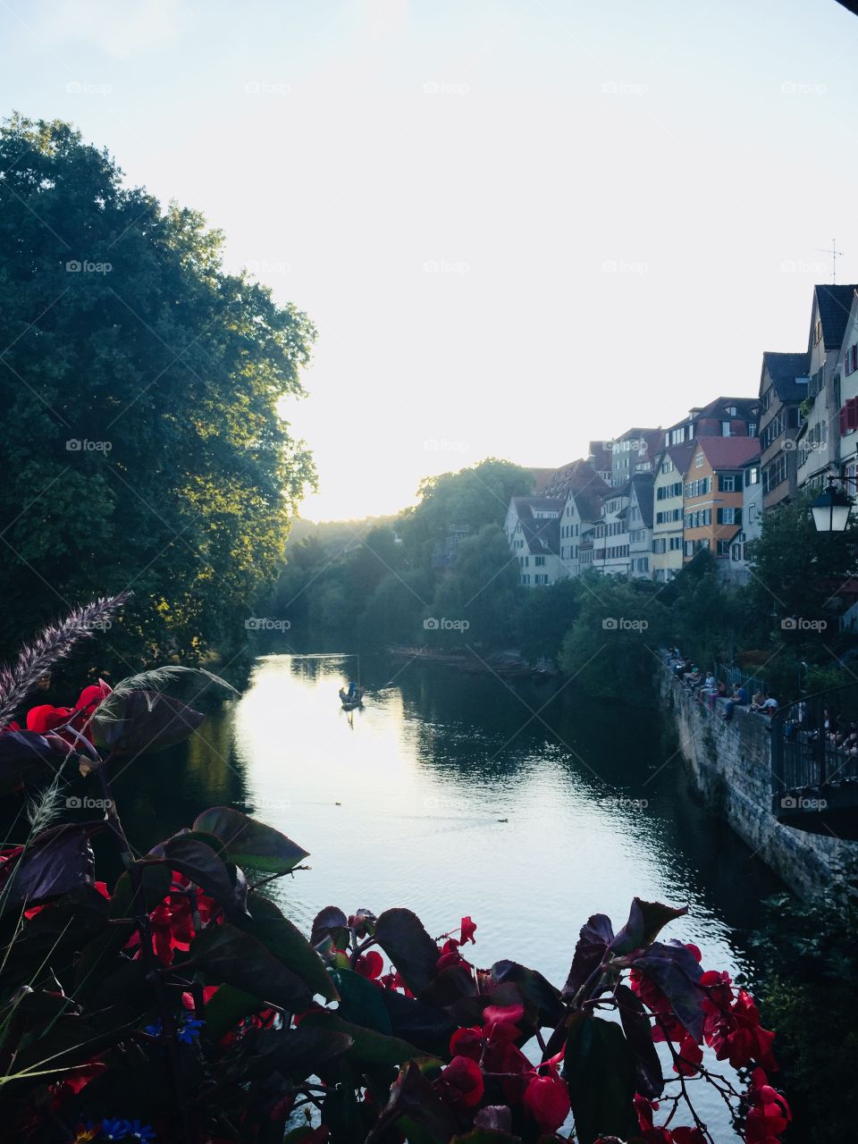 Beautiful river and cityscape in Tübingen