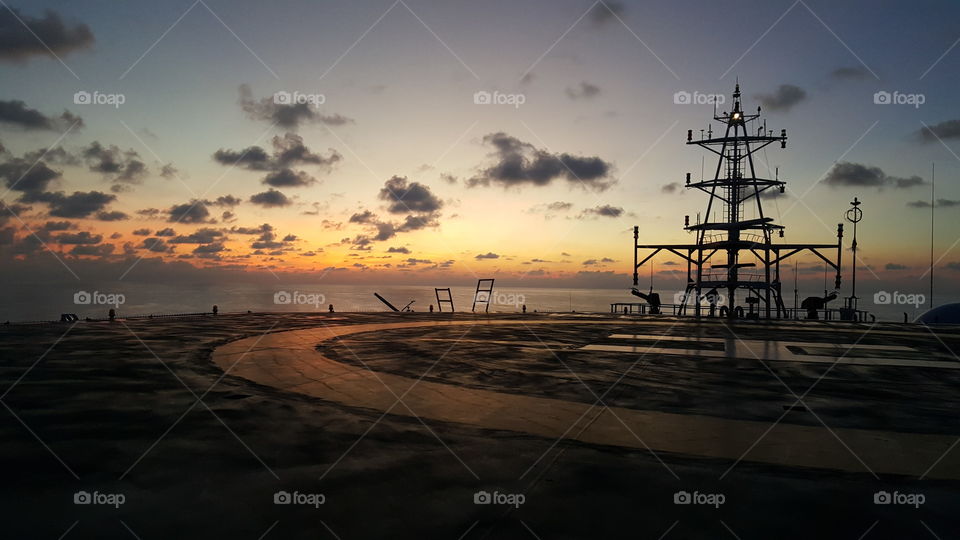 Sunrise and ship