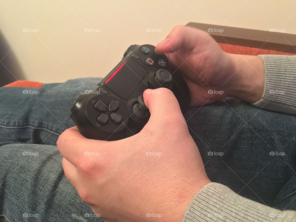 People playing playstation