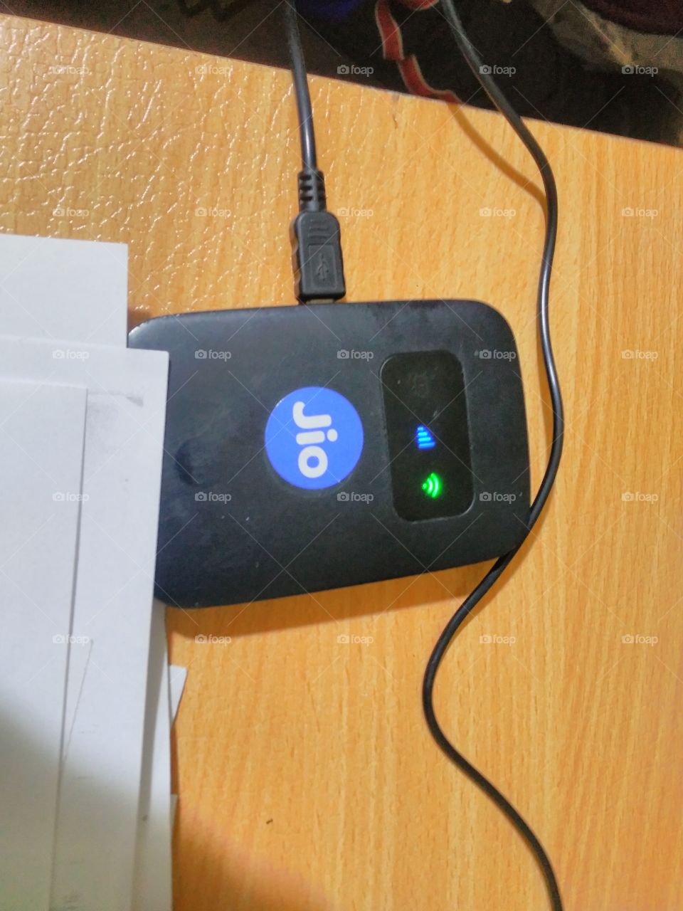 jio data WiFi on the table