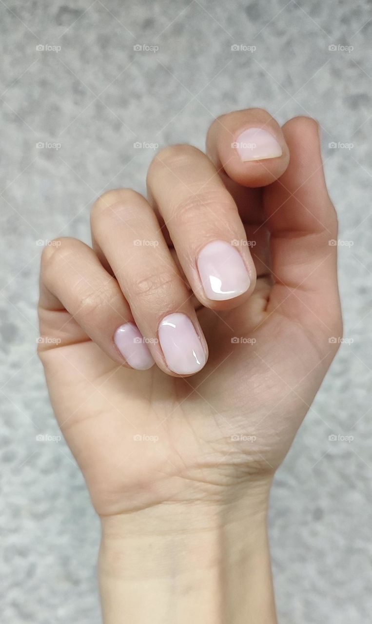 nude manicure on nails