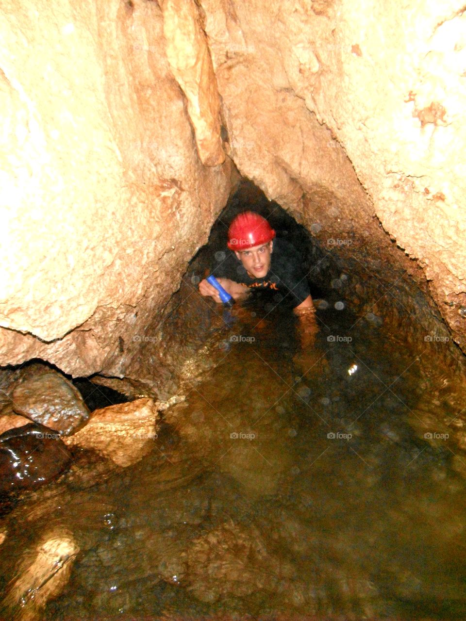entering the cave