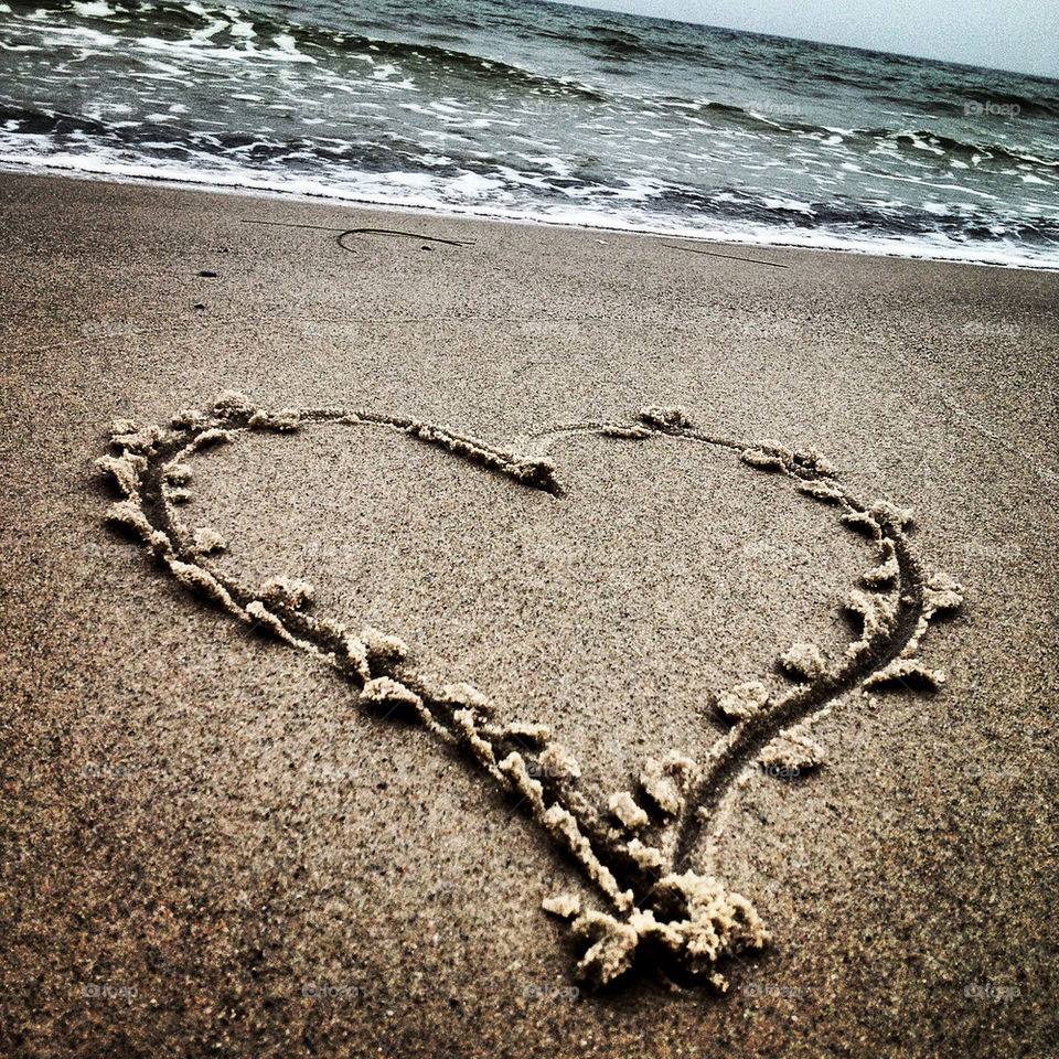 beach heart love sea by copyright