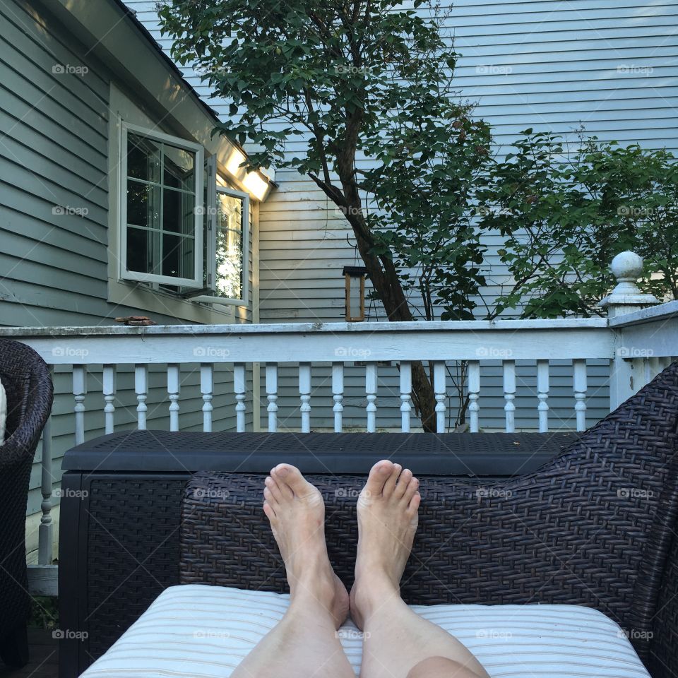 Feet relaxing deck