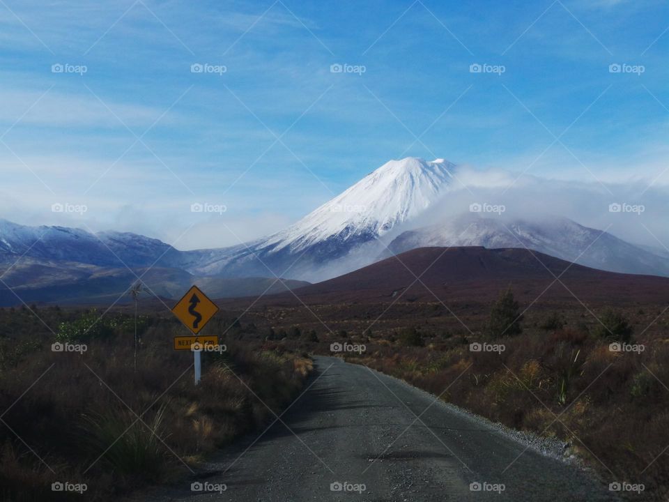 Mountain volcano in New Zealand
