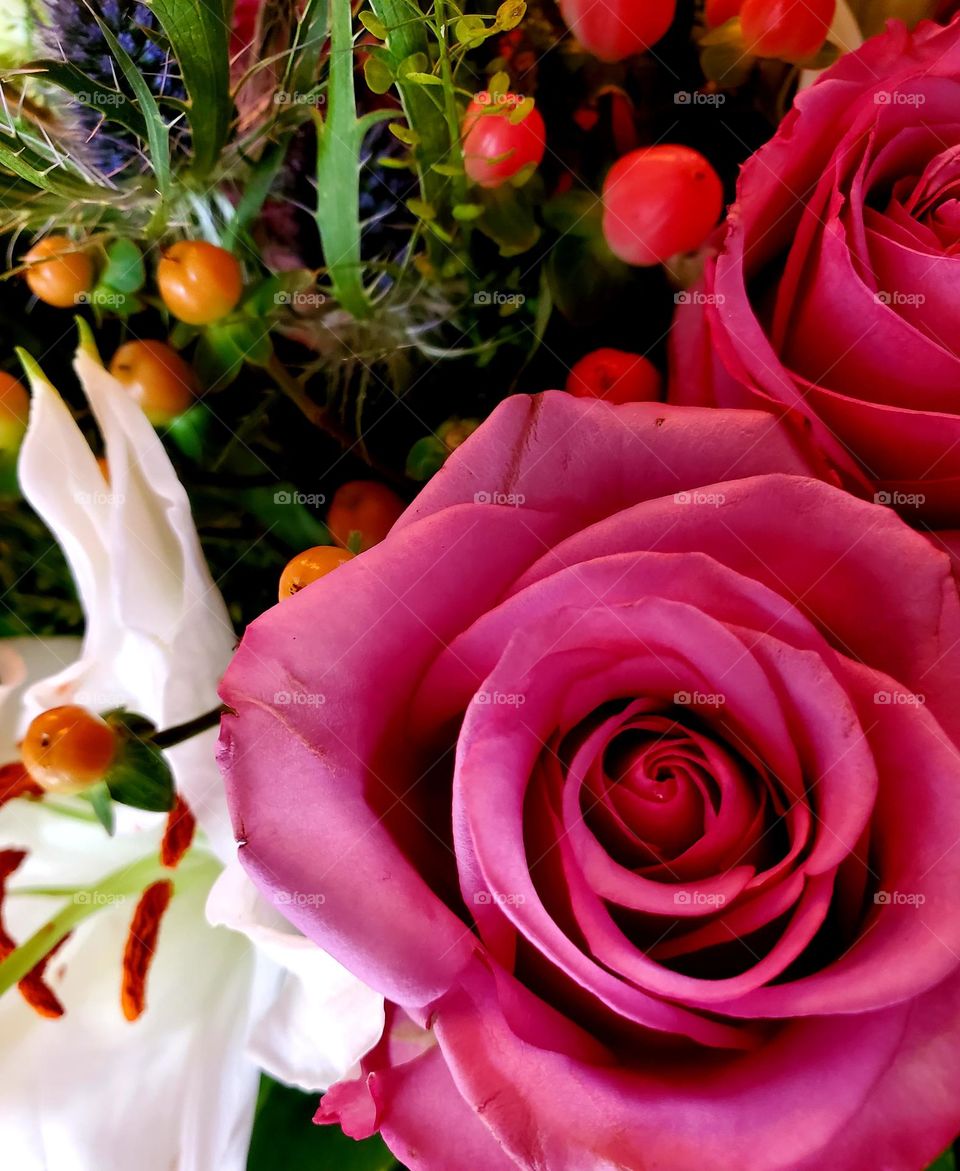 A pretty springtime floral bouquet smells and looks beautiful