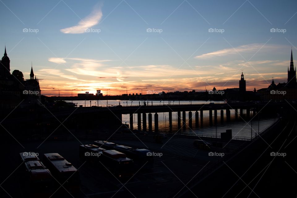 Sunset over Stockholm, Sweden