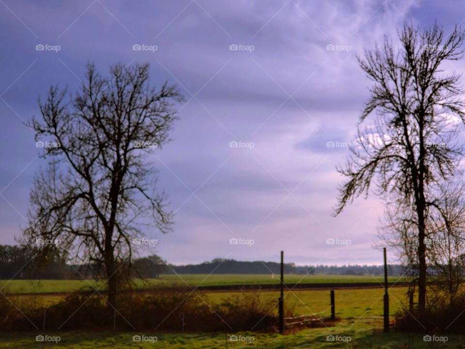 overcast country sunrise