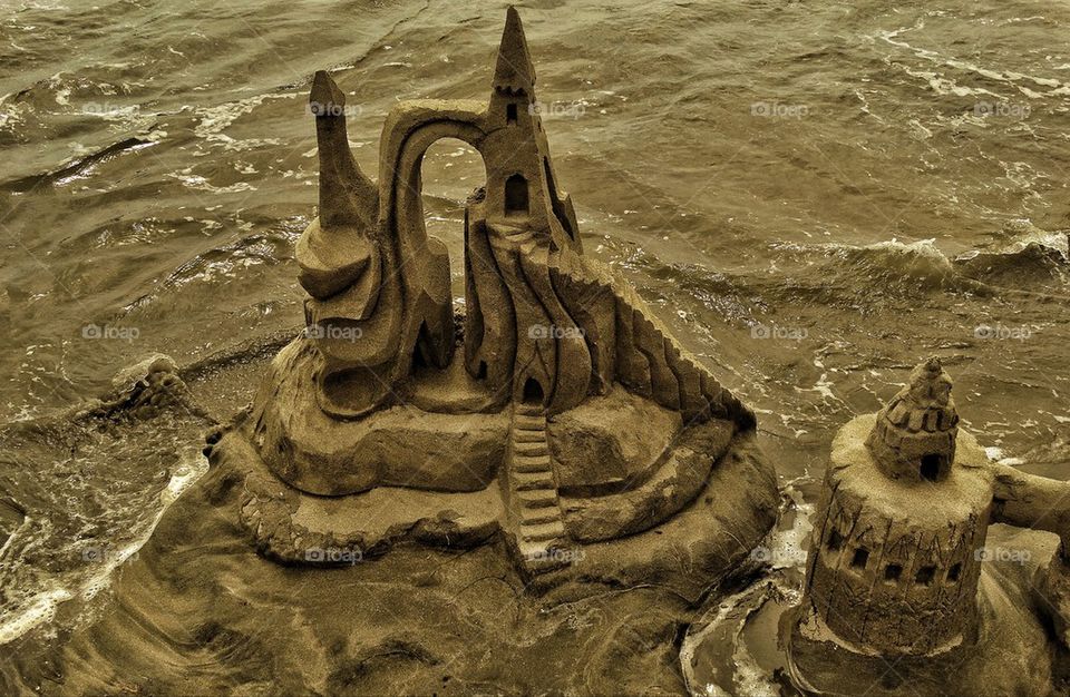 Delicate sand castle