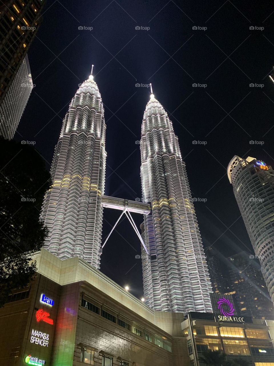 Night view in twin tower