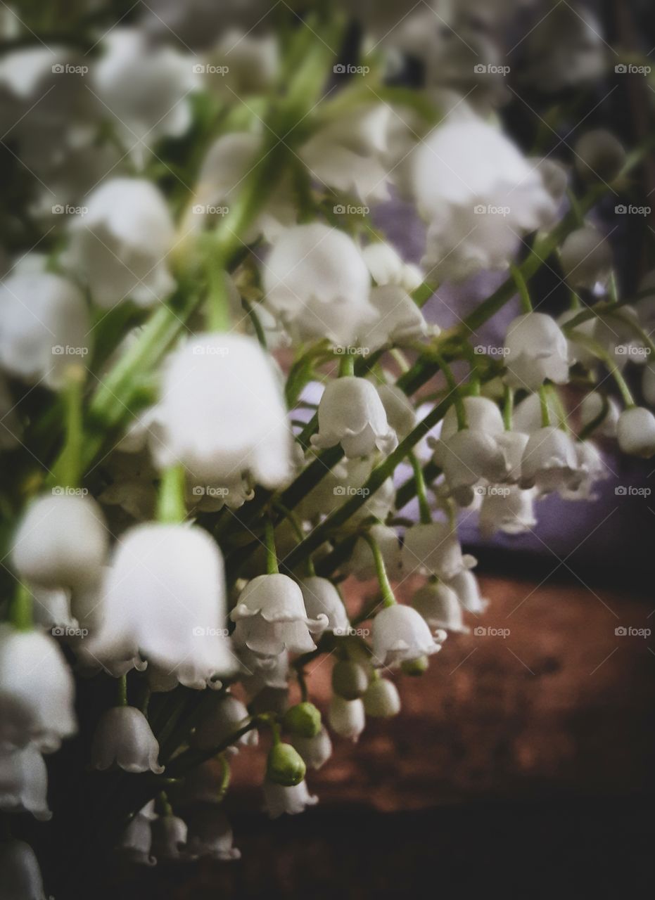 bridal bouquet made from lily of the valley