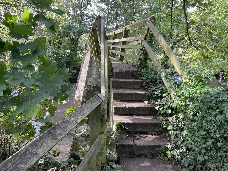 Footbridge over a river forge 