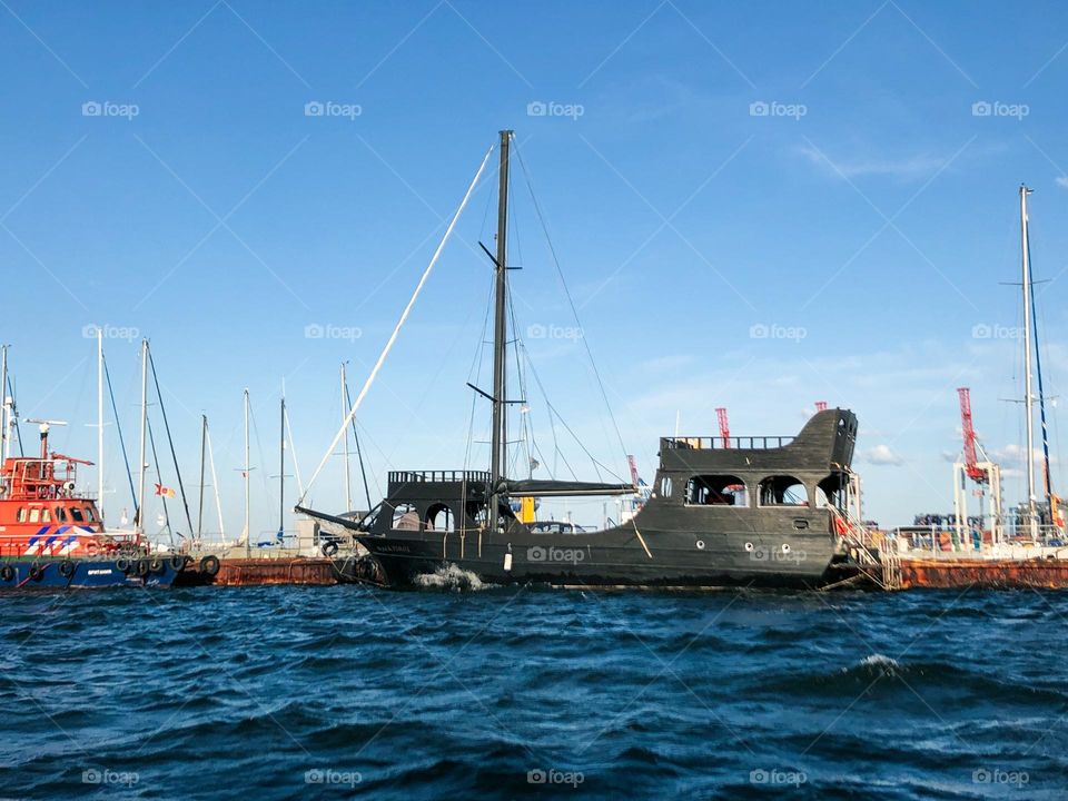 Boat restaurant in the Black Sea