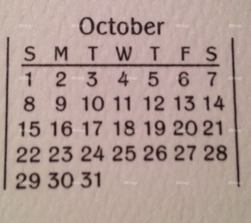 October 2017 dates 