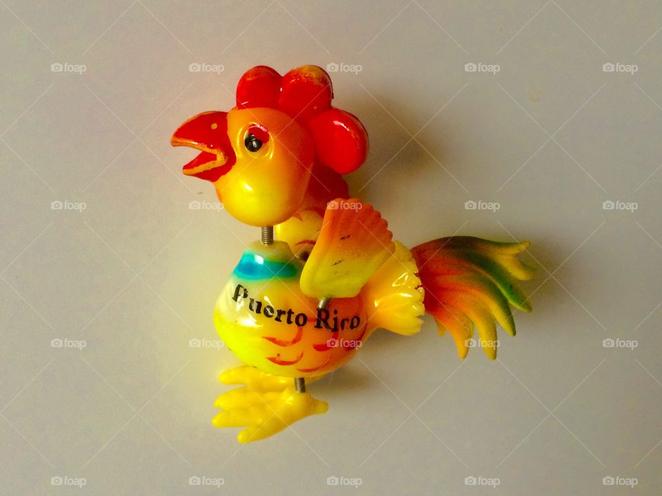 Close-up of plastic toy hen