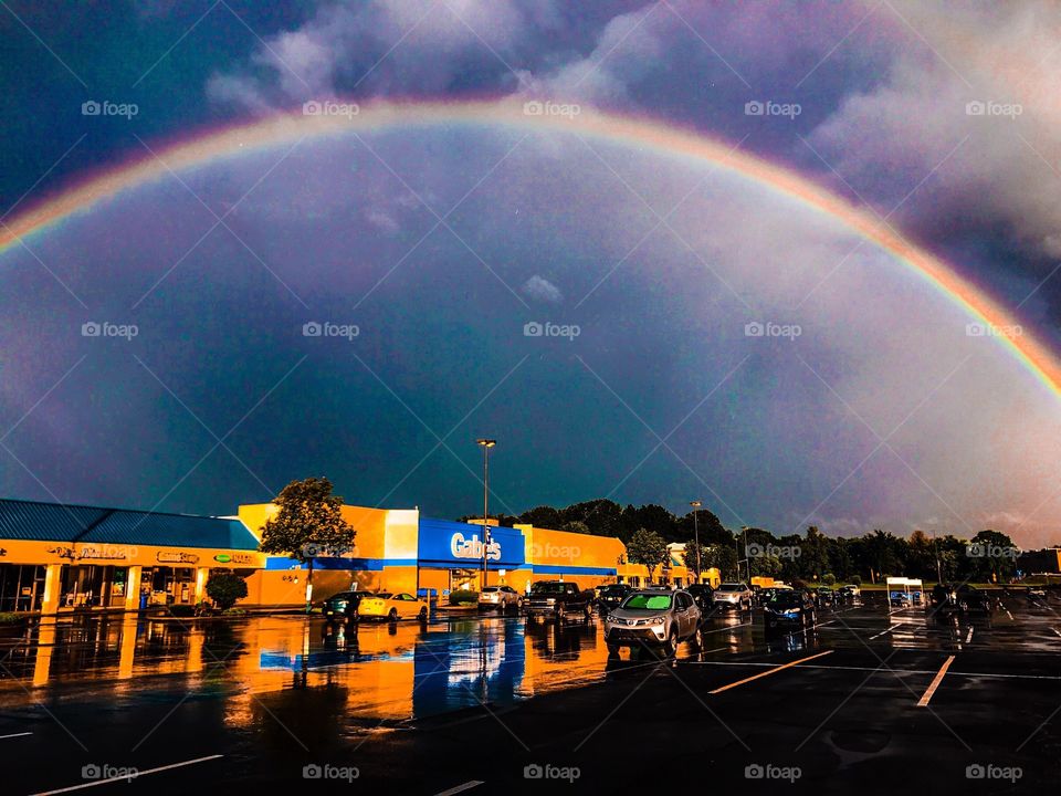 Rainbow over the shopping center