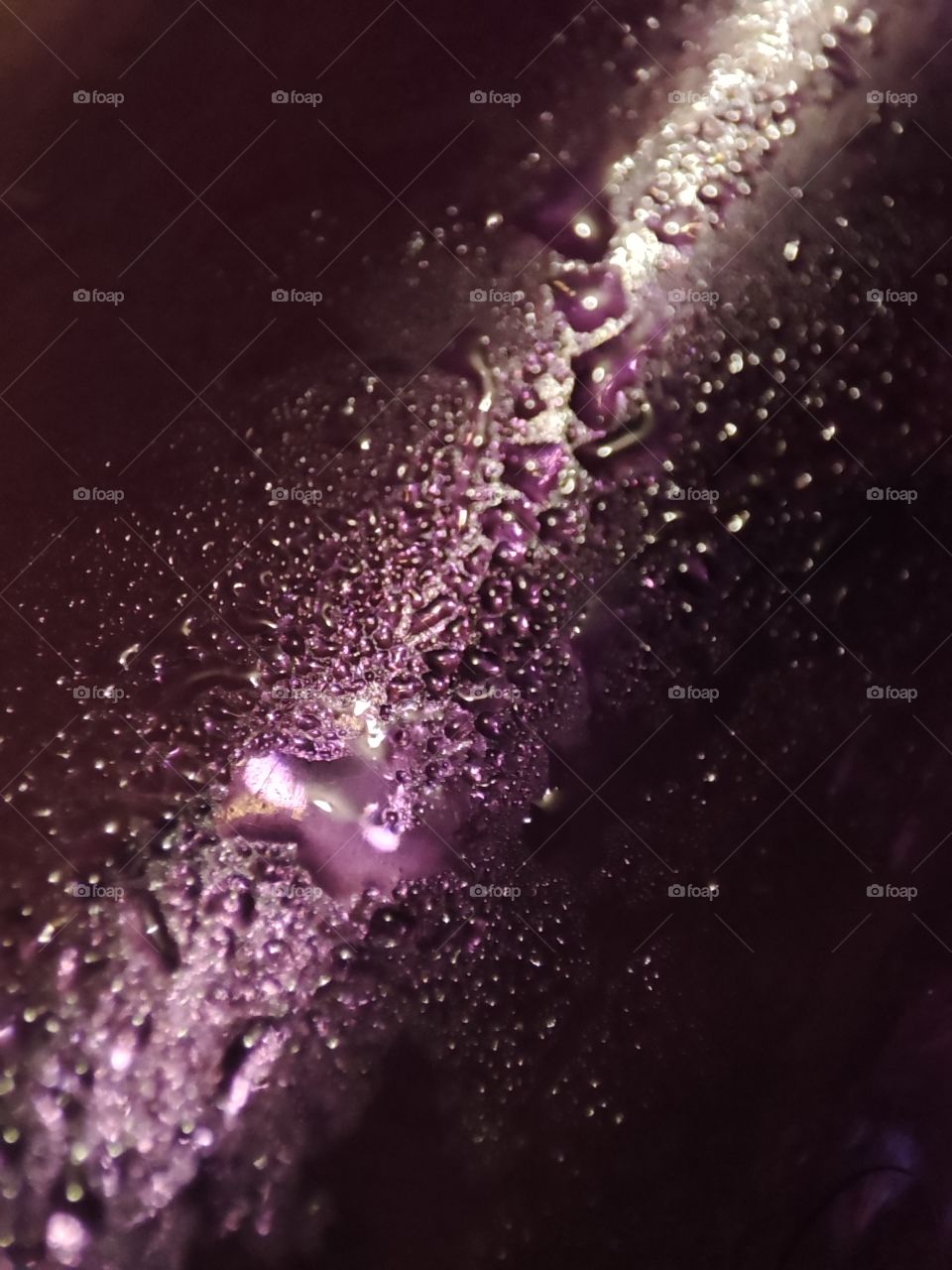 Purple water droplets