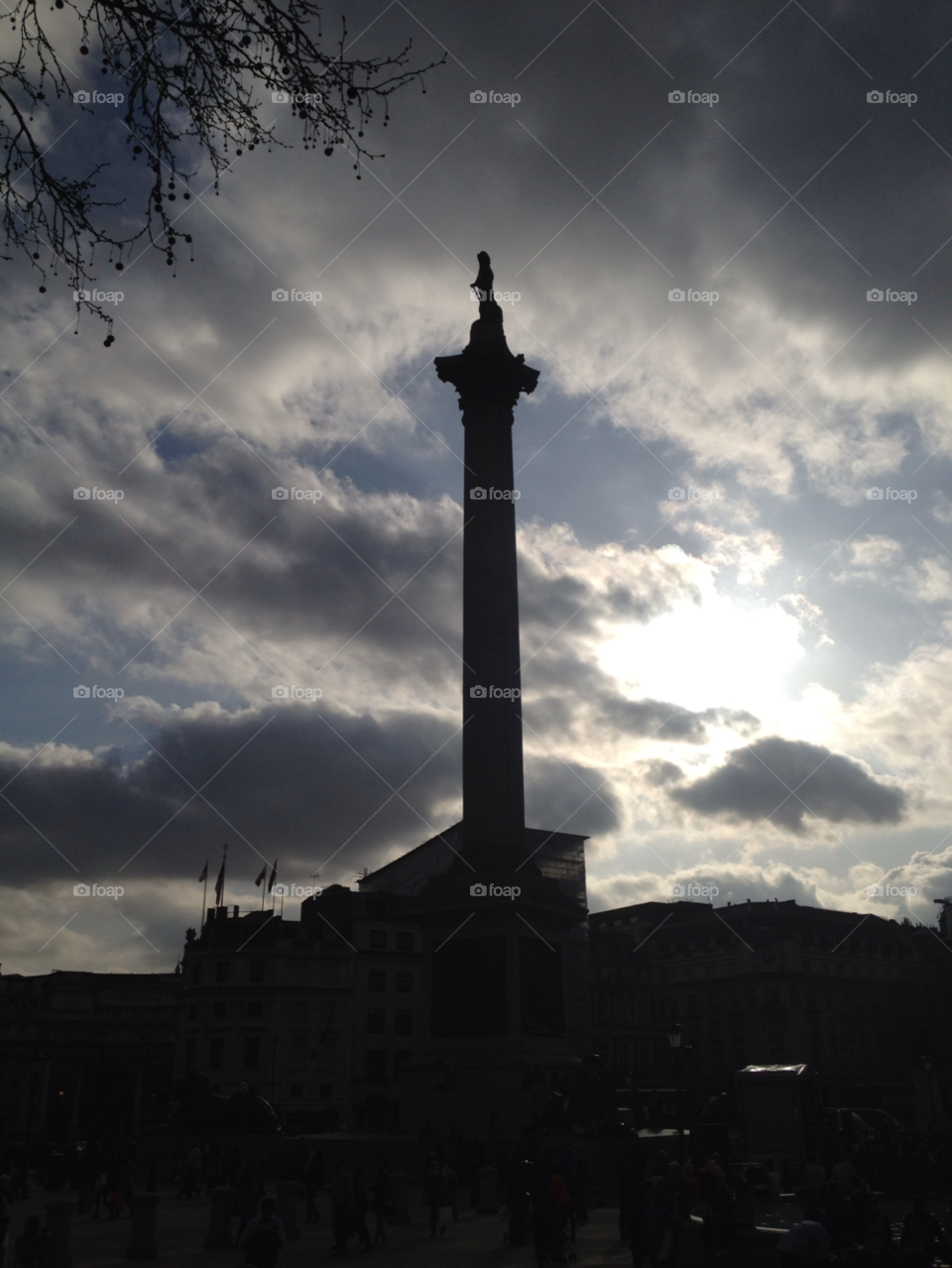 trafalgar square london silhouette historic by SkintNHomeless