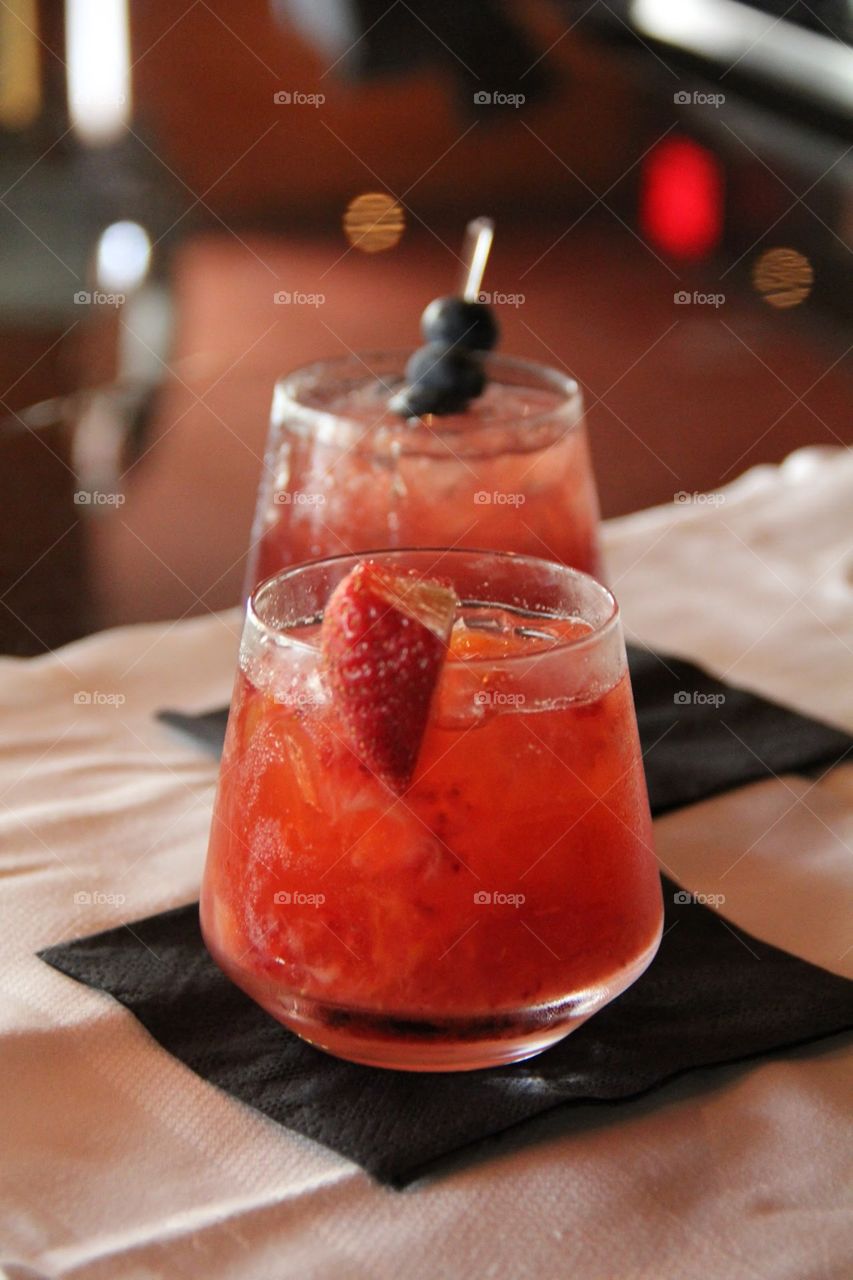 Strawberry cocktail duo . Strawberry cocktail duo 