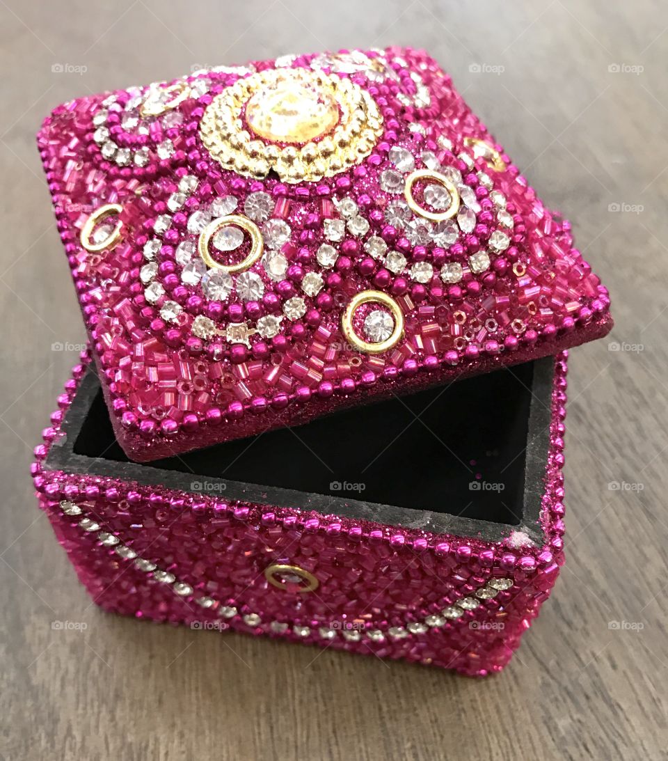 Pink Beaded Box