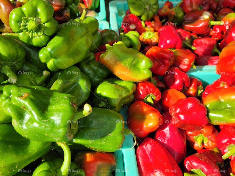 Bell peppers at the farmers market