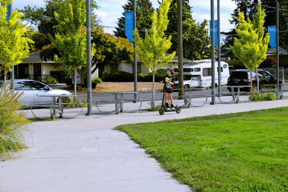 scooter on the road