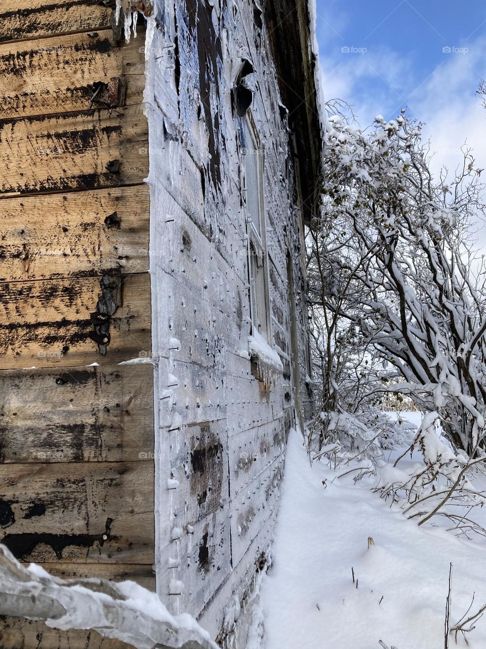 Ice covered building 