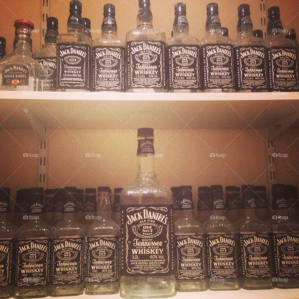 Whiskey shelf in Paris apartment
