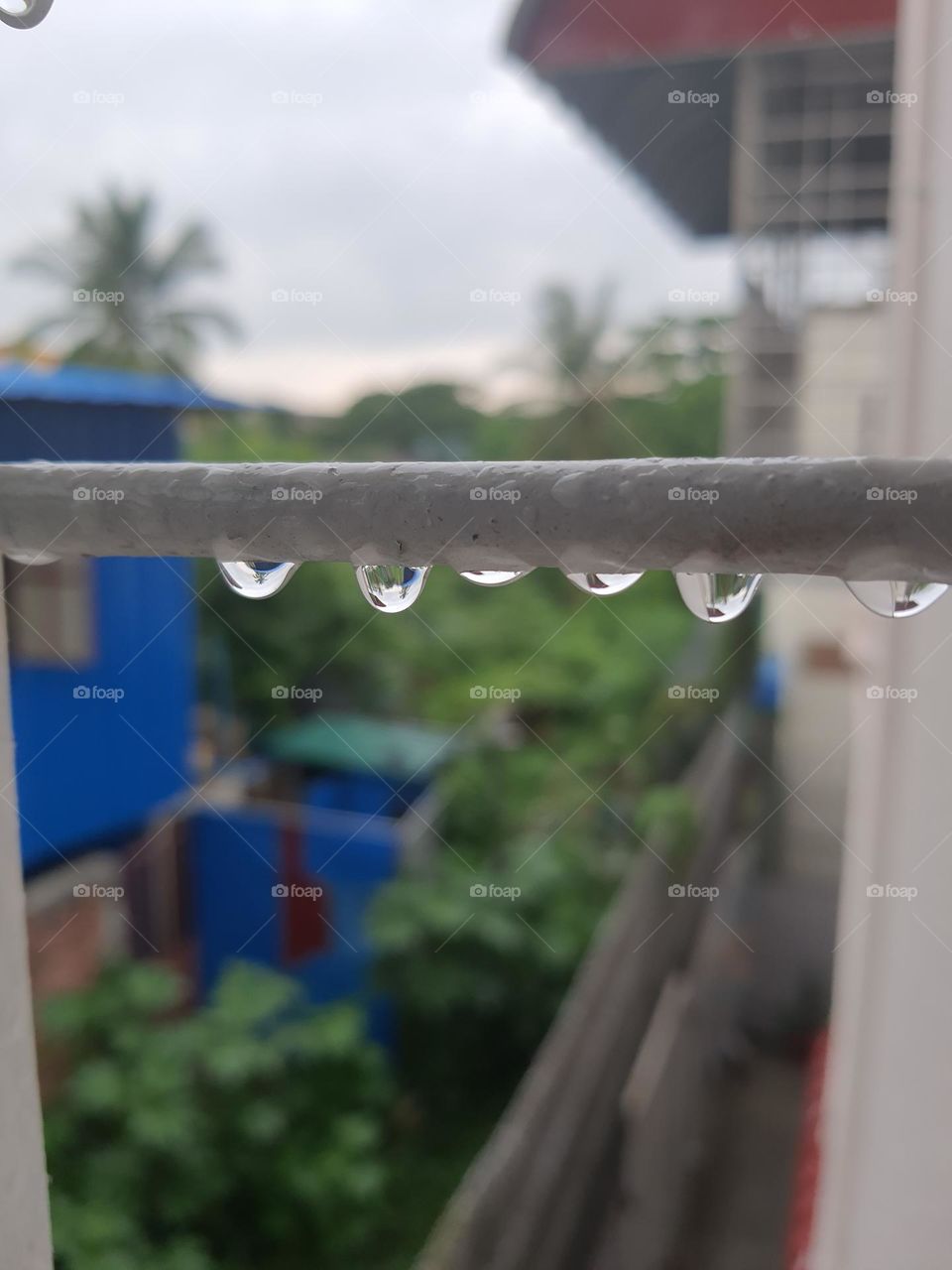 Waterdrops nearly falling