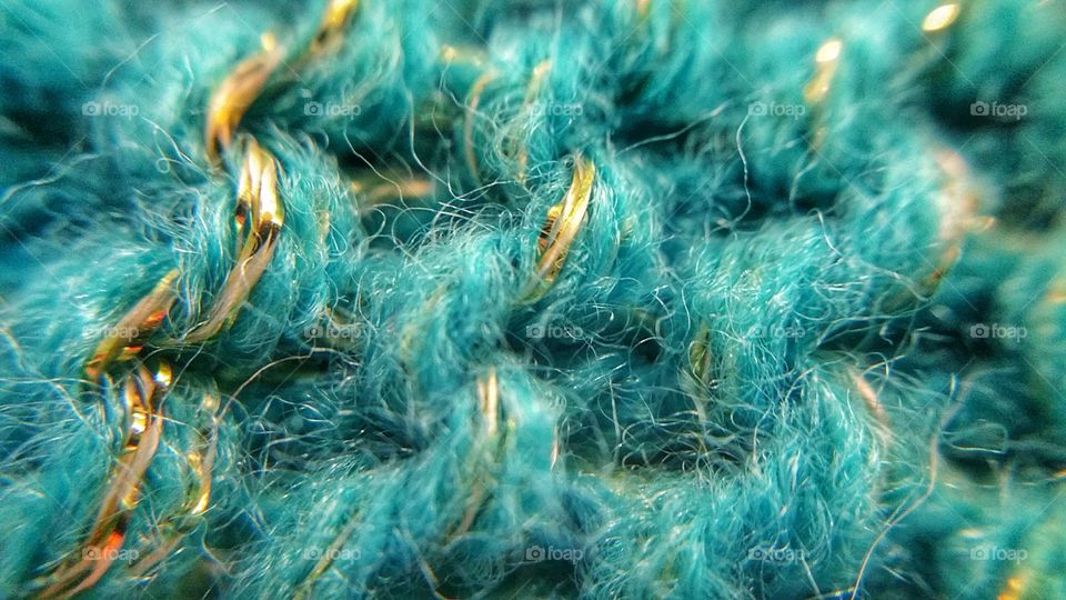 Teal Knit with Gold Threads